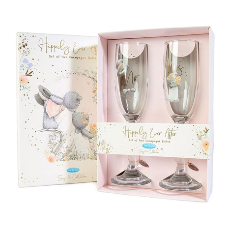 Mr & Mrs Me to You Wedding Champagne Flute Set